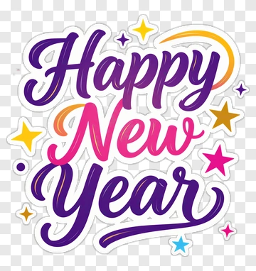 Happy New Year Greeting Design PNG
