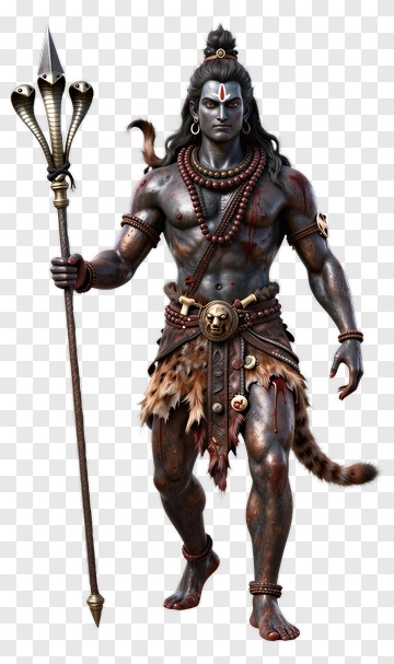 Hindu God Shiva Holding A Trident PNG