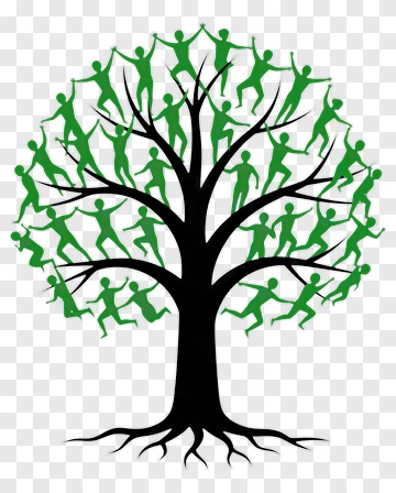 Family Tree With People Climbing And Hanging PNG