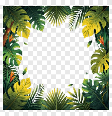 Tropical Leaf Frame PNG