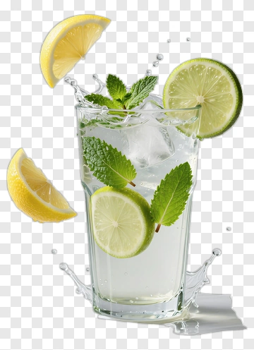Refreshing Lemonade With Mint And Lime PNG