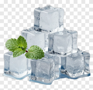 Ice Cubes With Fresh Mint Leaves PNG