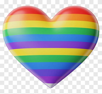 Colorful Heart With Rainbow Stripes PNG