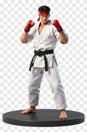 3D Martial Artist In Karate Gi PNG