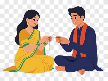 Couple Knitting Together PNG