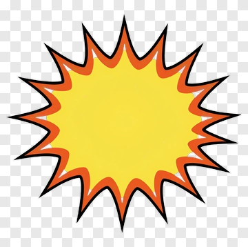 Cartoon Yellow Starburst Shape PNG