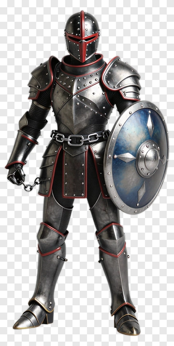 Knight In Armor Holding A Shield PNG
