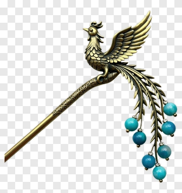 Decorative Hairpin With Bird Design PNG