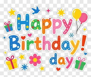 Happy Birthday Celebration Design PNG