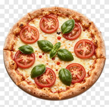 Pizza With Tomato And Basil PNG