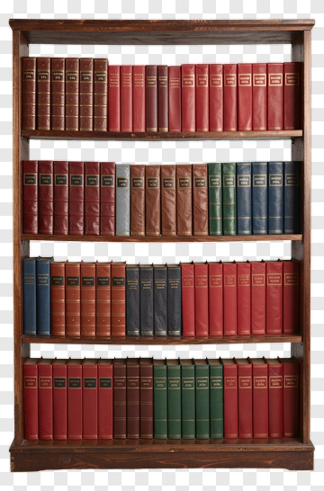 Bookshelf Filled With Classic Literature PNG