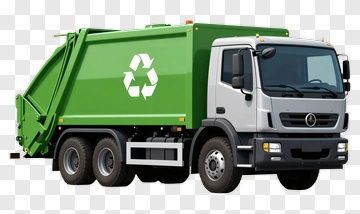 Green Garbage Truck With Recycling Symbol PNG