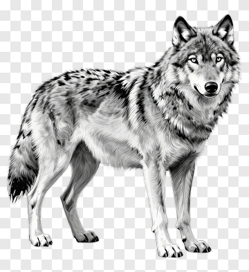 Realistic Wolf Standing PNG