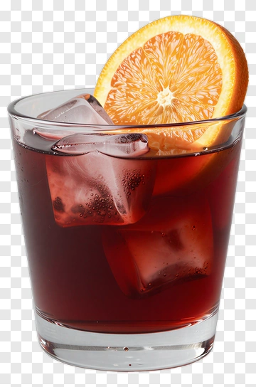 Glass Of Refreshing Drink With Orange Slice PNG