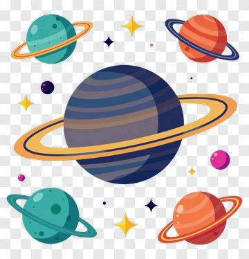 Colorful Planets In Space PNG