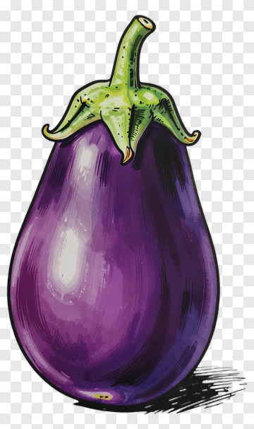 Realistic Purple Eggplant PNG