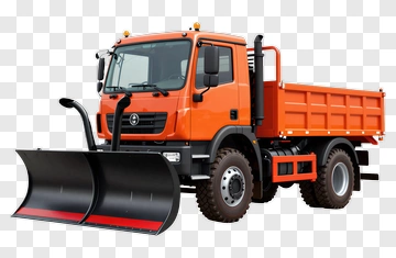 Orange Snow Plow Truck PNG
