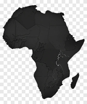 Black Silhouette Map Of Africa PNG