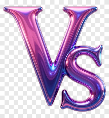 3D Vs Text In Pink And Blue Gradient PNG