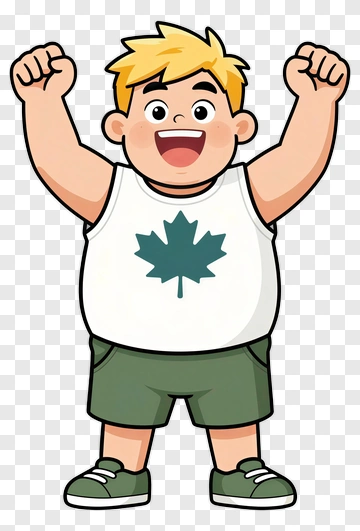 Happy Cartoon Boy Celebrating PNG