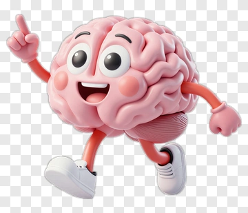 Cartoon Brain Running With A Happy Expression PNG