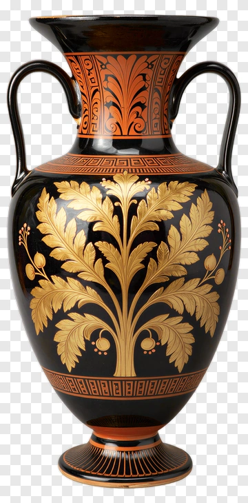 Greek Vase With Floral Design PNG