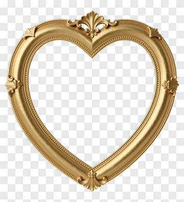 Golden Heart-Shaped Frame PNG