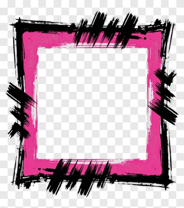 Pink And Black Brush Stroke Frame PNG