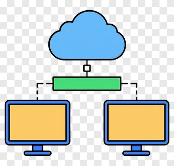 Cloud Upload With Connected Computers PNG