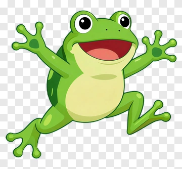 Cartoon Frog Jumping PNG