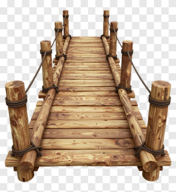 Wooden Dock With Rope Railings PNG