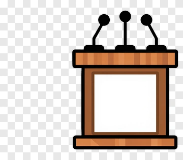 Wooden Podium With Microphones PNG