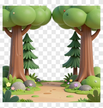 Colorful Forest Pathway PNG