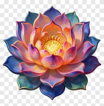 Colorful Lotus Flower PNG