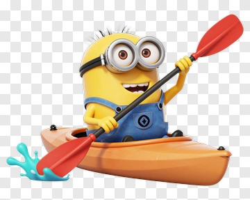 Cartoon Minion Kayaking PNG
