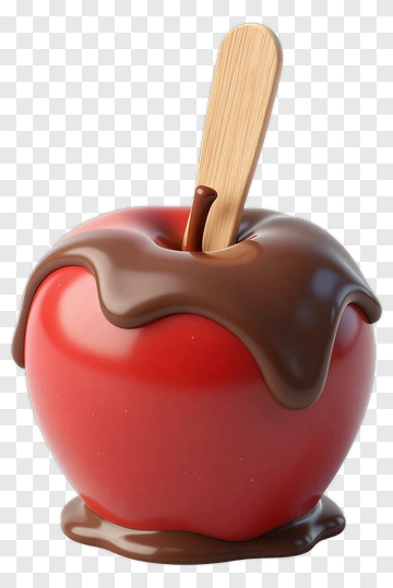 Chocolate-Covered Apple On A Stick PNG