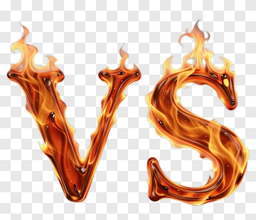 Flaming Vs Letters PNG