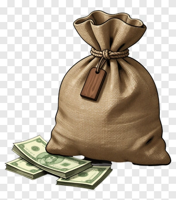 Money Bag With Dollar Bills PNG