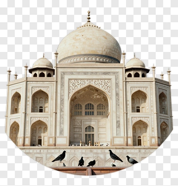 Taj Mahal With Pigeons PNG