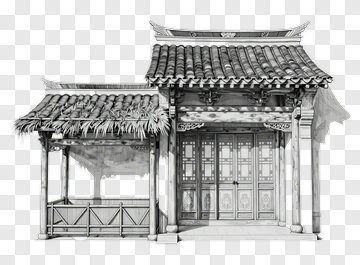 Traditional Asian House With Decorative Roof PNG