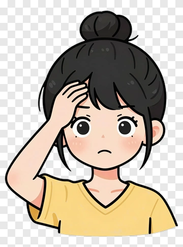 Cartoon Girl Looking Confused PNG