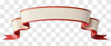 Red And White Decorative Ribbon Banner PNG