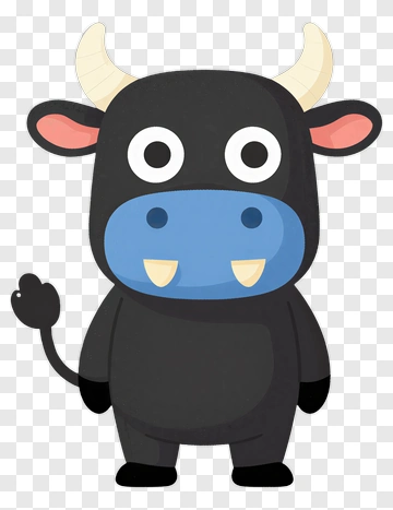Cartoon Bull Character PNG