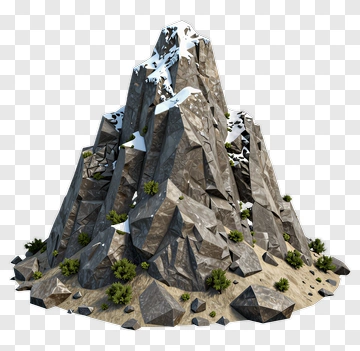 Mountain With Snow And Vegetation PNG
