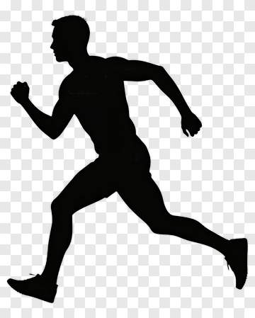 Silhouette Of A Running Man PNG