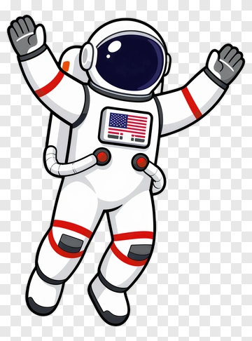 Cartoon Astronaut Floating In Space PNG