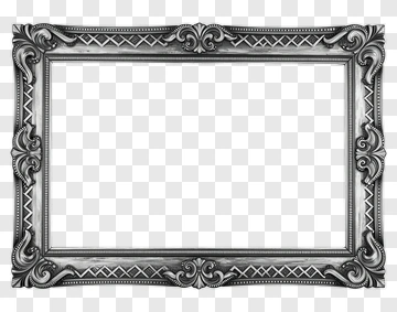 Ornate Silver Picture Frame PNG