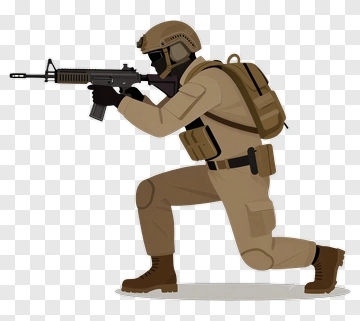Soldier Kneeling With A Rifle PNG