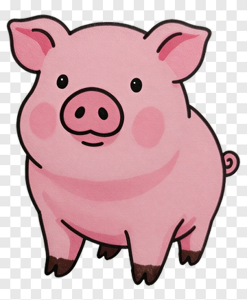 Cartoon Pink Pig PNG