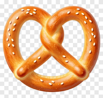 Baked Pretzel With Sesame Seeds PNG